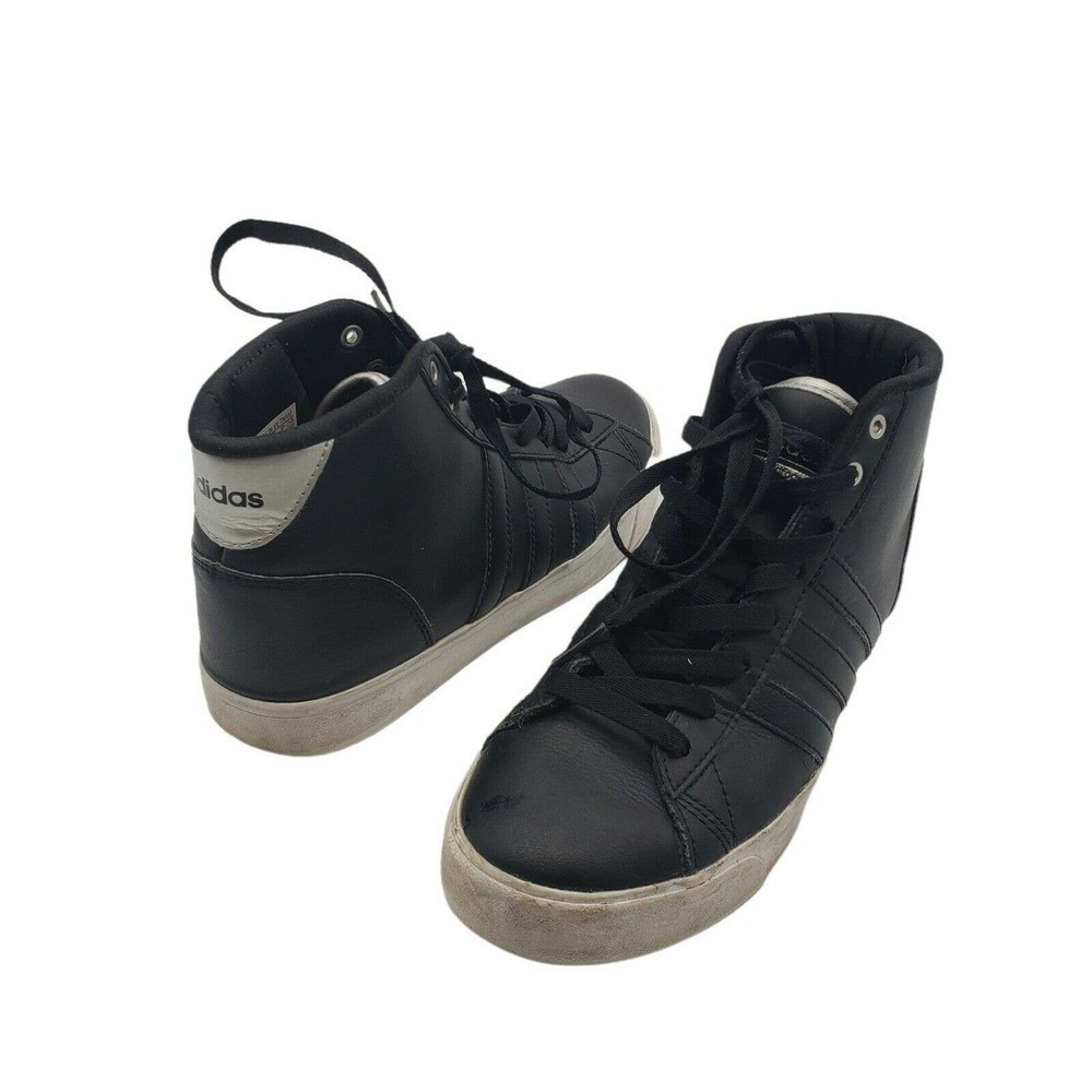 Adidas Cloud Foam Daily QT Leather High Top Black Shoes Women's Sz 6 AW4012